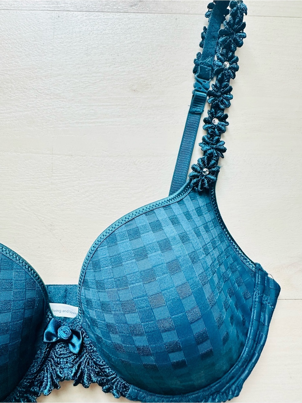 Avero Heart Shape Bra Empire Green Teal Floral-Trim T-Shirt Bra - Comfortable - Picture 5 of 16
